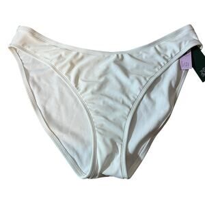 Wild Fable Women's Plus Size White Scoop Front Bikini Bottom - Size 1X - NWT